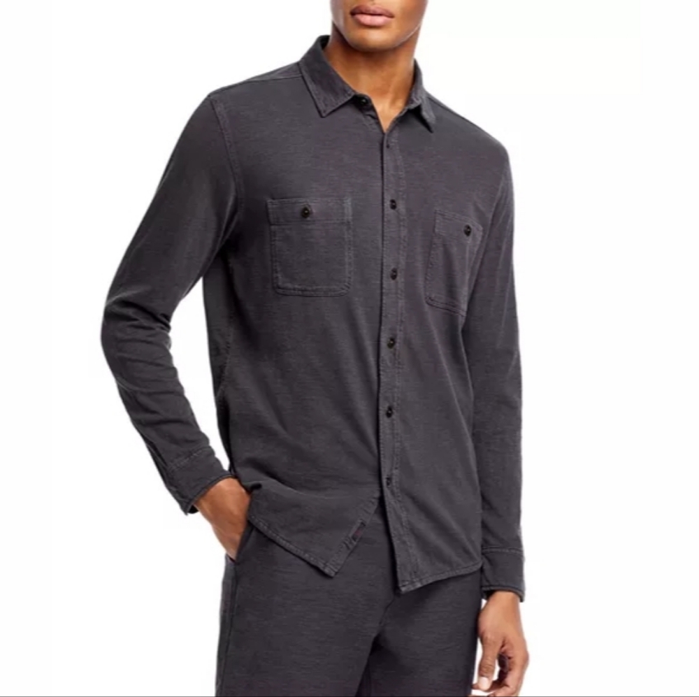 Faherty Men's Charcoal Casual Button Down Shirt